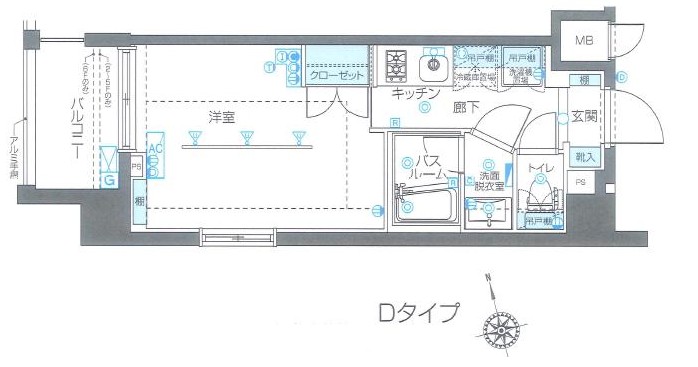 ZOOM品川南 305号室 間取り