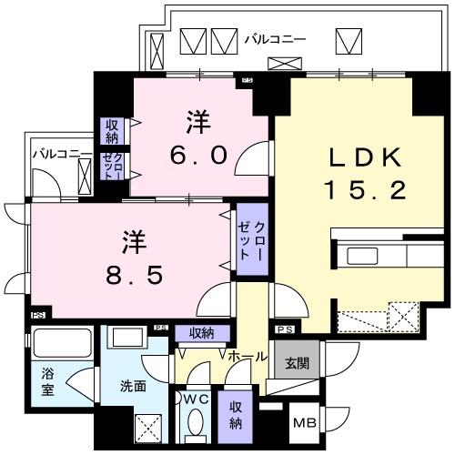 テラス　イースト　フォー 201号室 間取り