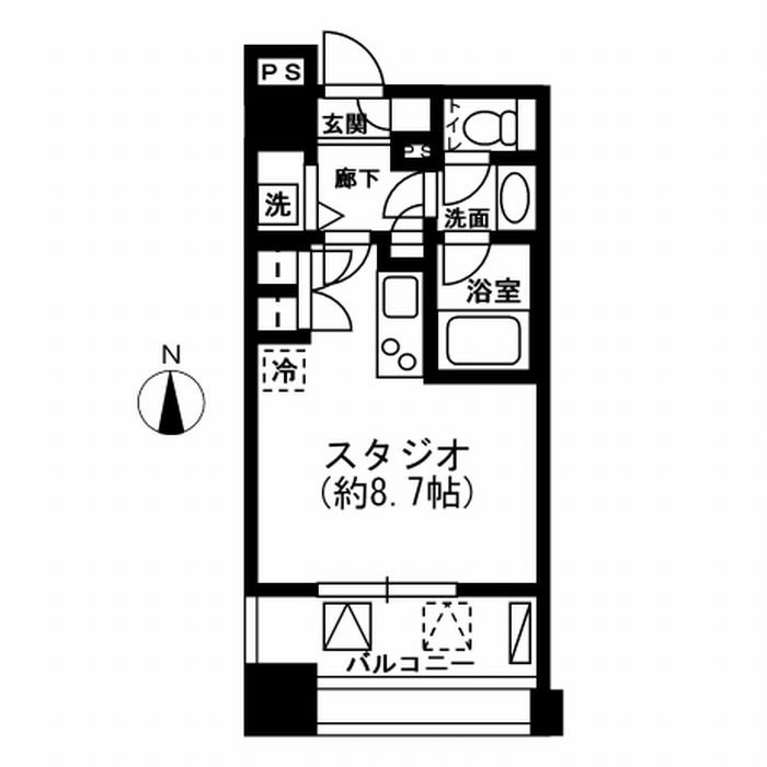 レジディア市ヶ谷 0208号室 間取り