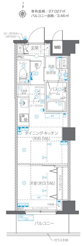 ZOOM中野West 402号室 間取り