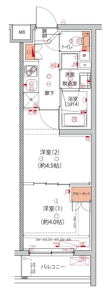 ハーモニーレジデンス中野本町パークサイド 204号室 間取り
