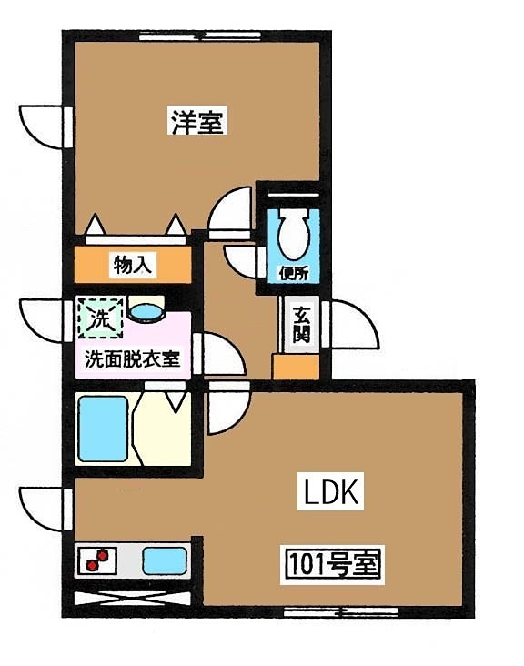 ＦＬＡＸ鷹番 101号室 間取り