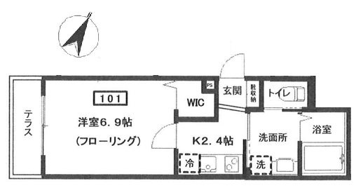 エリシアン三軒茶屋 101号室 間取り