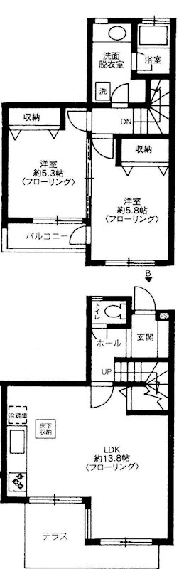 グリーンガーデン成城 B号室 間取り
