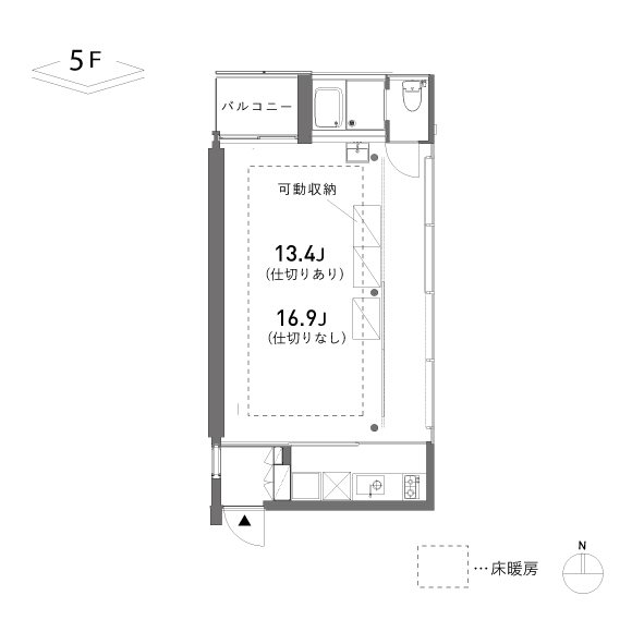 Vague 512号室 間取り