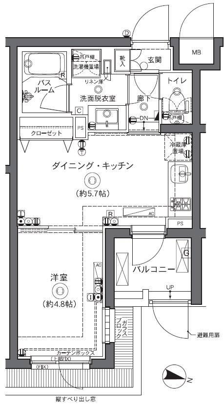 ZOOM中野坂上 108号室 間取り