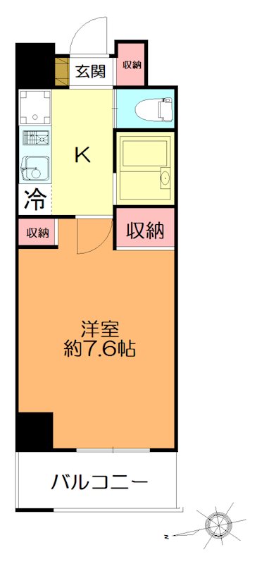 アーツ芝浦 709号室 間取り