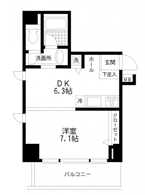 フルグラール池袋 101号室 間取り