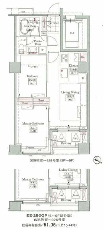 レジディアタワー上池袋（タワー棟） TW226号室 間取り