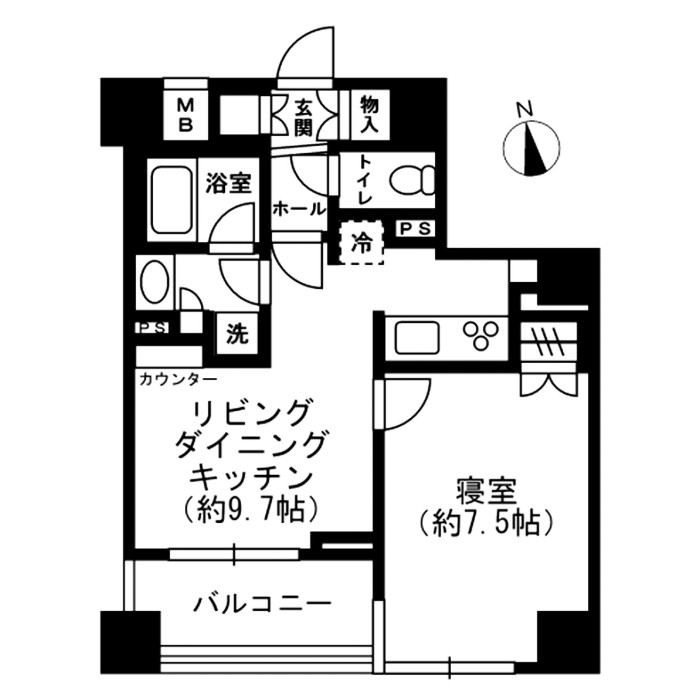 レジディア四谷三丁目 0314号室 間取り