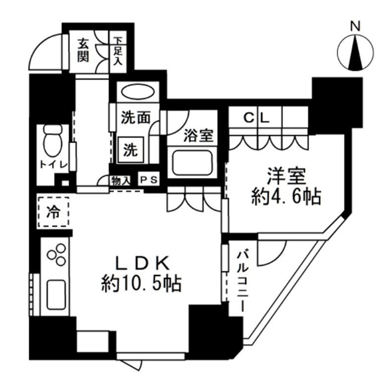 プレミスト新宿都庁前 701号室 間取り