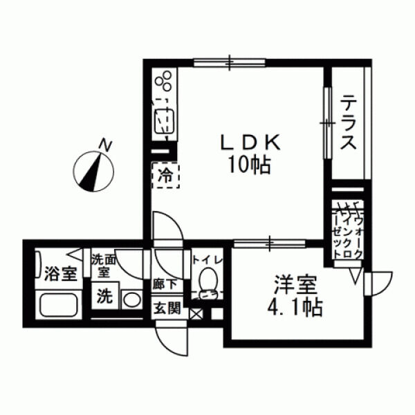 フルリール駒沢 101号室 間取り
