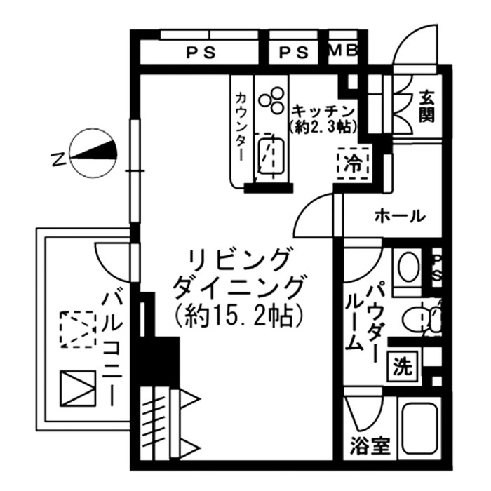 レジディア四谷三丁目 0801号室 間取り