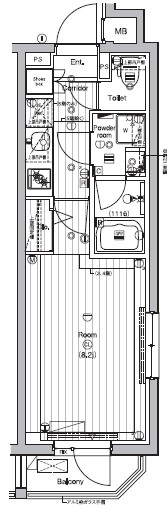 PREMIUM CUBE 新宿中井 401号室 間取り