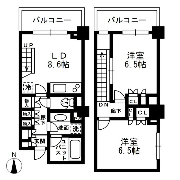 レジディア中落合C棟 502号室 間取り