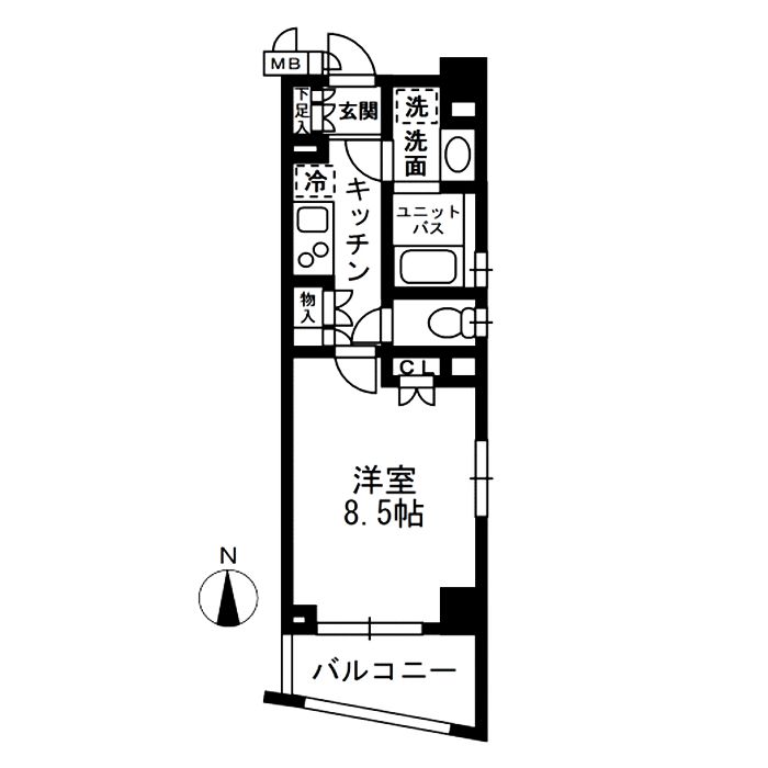レジディア中落合A棟 206号室 間取り