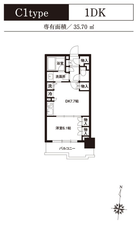 レジディア御茶ノ水 0403号室 間取り