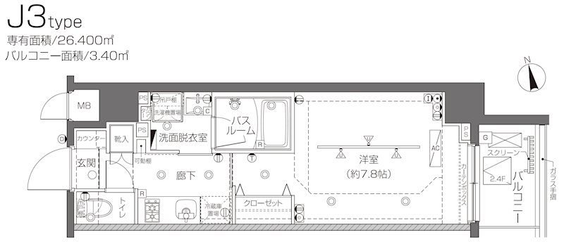 ZOOM大塚 211号室 間取り