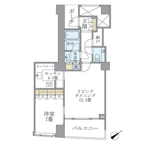 品川Ｖタワー　タワー棟 1112号室 間取り