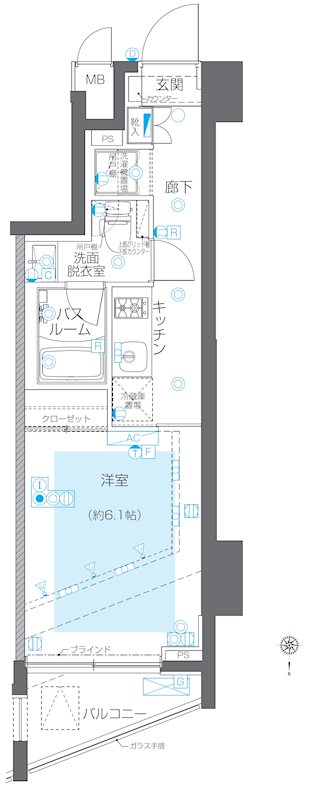 ZOOM目黒かむろ坂 406号室 間取り