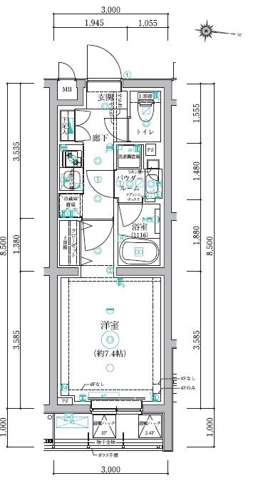 アルテシモルスト 407号室 間取り