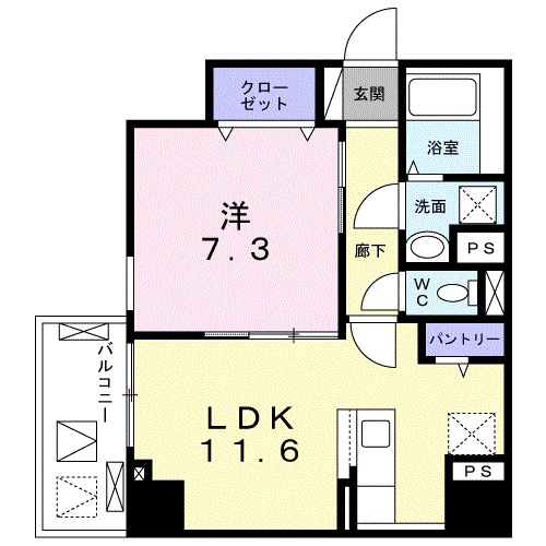グランツ恵比寿 803号室 間取り