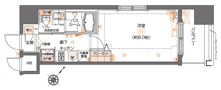 ZOOM池尻大橋 905号室 間取り