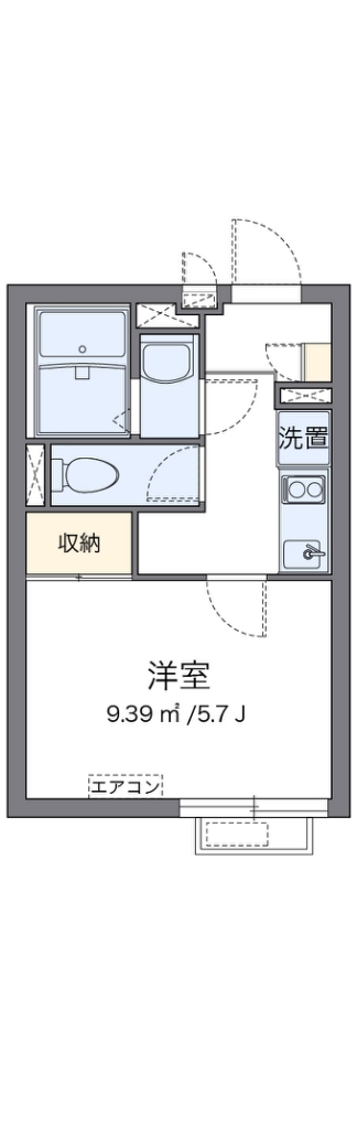 クレイノサンヒルズ 201号室 間取り