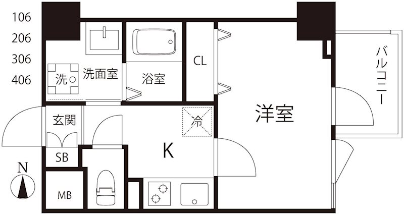 Trimestoriel 106号室 間取り