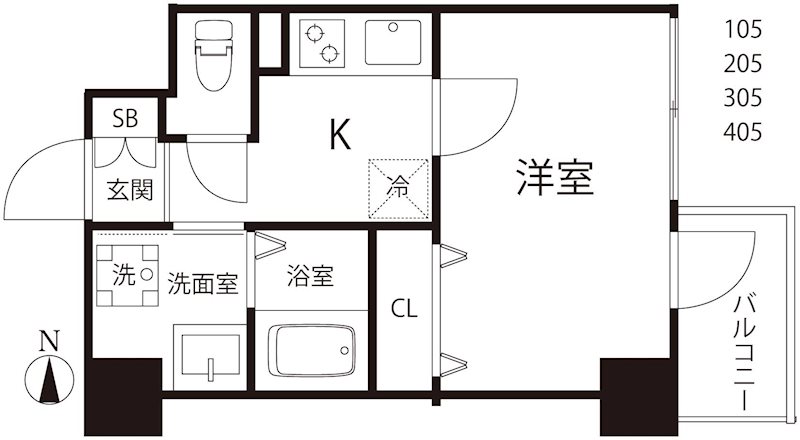 Trimestoriel 105号室 間取り