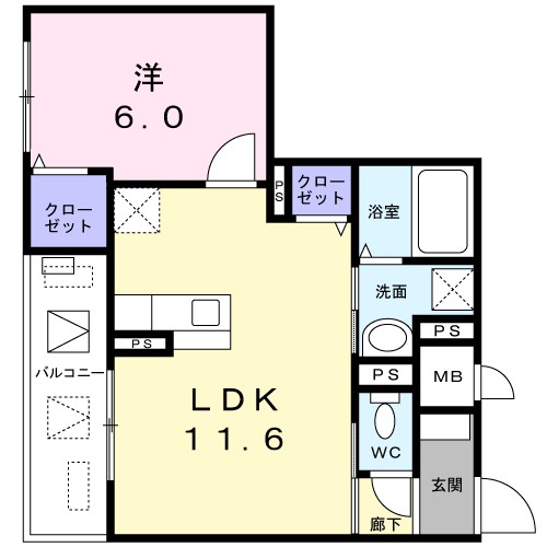 よしビル 502号室 間取り