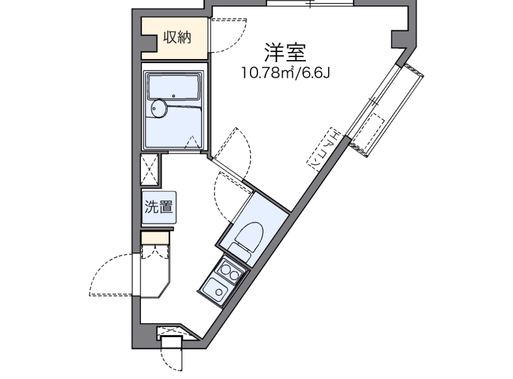 レオパレスファラオ後楽安藤坂 302号室 間取り