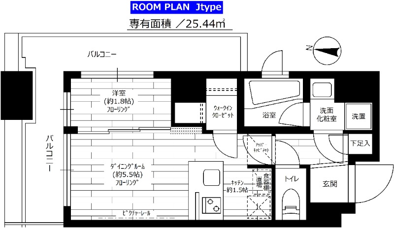 アジールコフレ中野坂上 504号室 間取り
