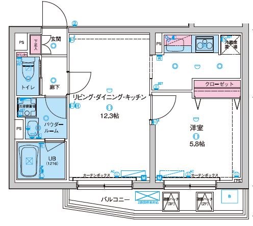 ジェノヴィア高円寺スカイガーデン 401号室 間取り