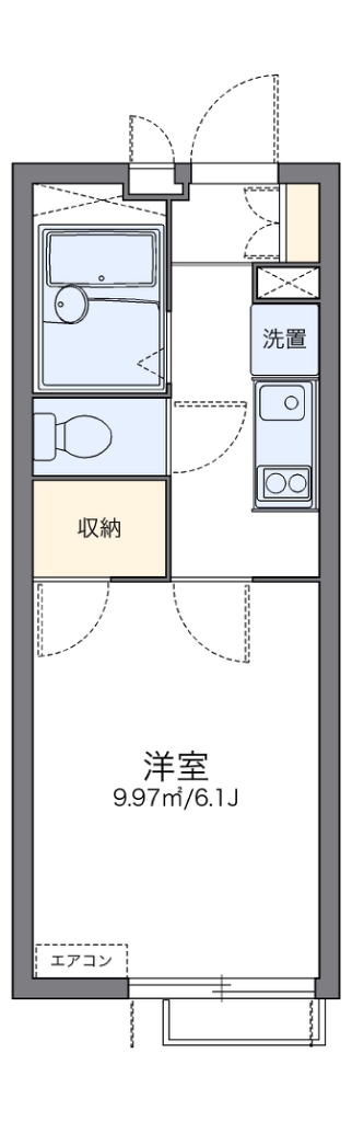 レオパレス長者丸 203号室 間取り