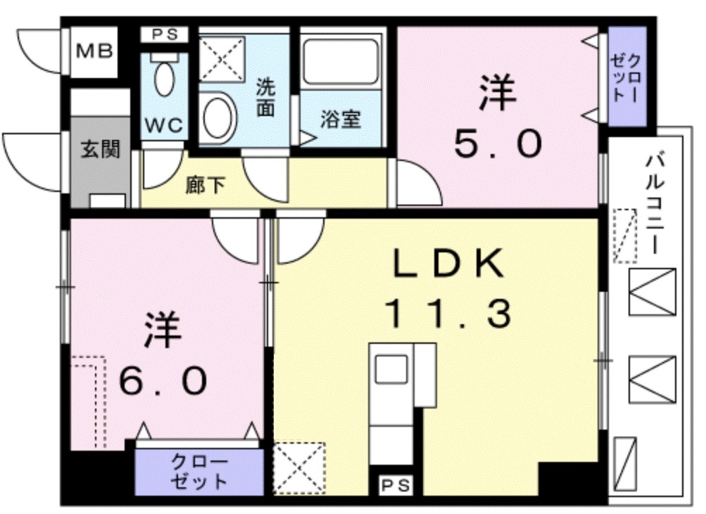 レジデンス桜樺 202号室 間取り