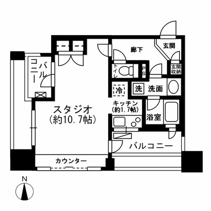 レジディア市ヶ谷 0407号室 間取り