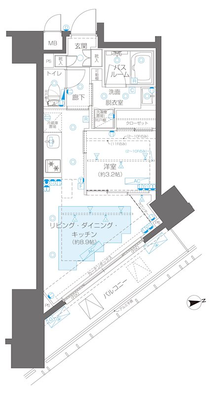 ZOOM新宿御苑前 404号室 間取り