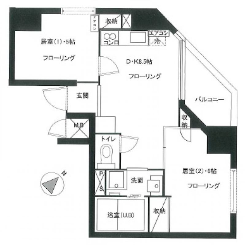 セイコーガーデンⅩⅠ大塚 305号室 間取り