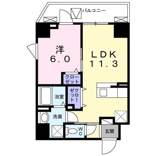グランツ恵比寿 601号室 間取り