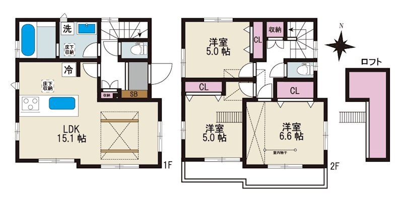 BLOOMING MAISON杉並区下高井戸1号棟 間取り図
