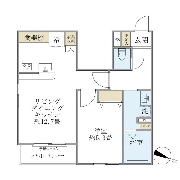 Ｔｈｅ　Ｓｈｉｎａｇａｗａ　Ｅａｓｔ　Ｒｅｓｉｄｅｎｃｅ 間取り図