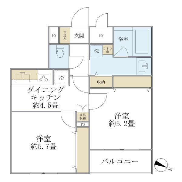 Ｔｈｅ　Ｓｈｉｎａｇａｗａ　Ｅａｓｔ　Ｒｅｓｉｄｅｎｃｅ 間取り図