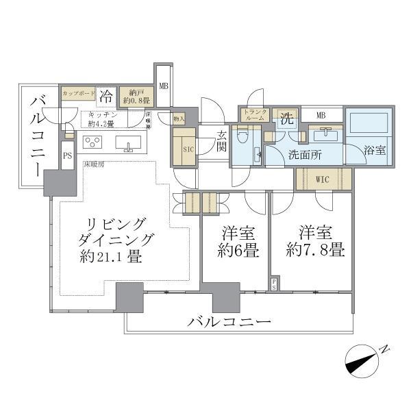 Ｂｒｉｌｌｉａ　Ｔｏｗｅｒ　浜離宮 間取り図