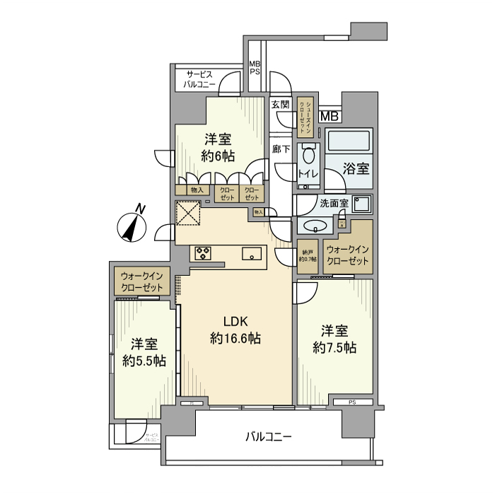 クレヴィア新宿若松町 間取り図