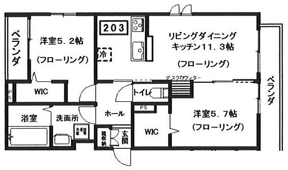 ヒルセレッソB 間取り図