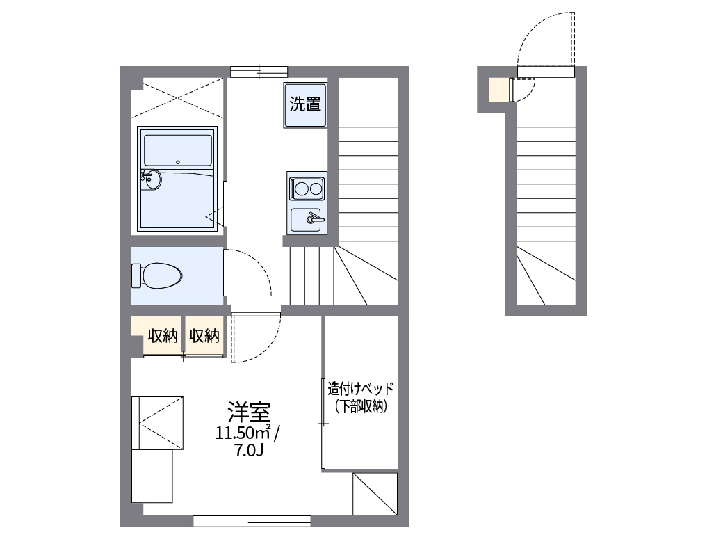レオパレス松本 206号室 間取り