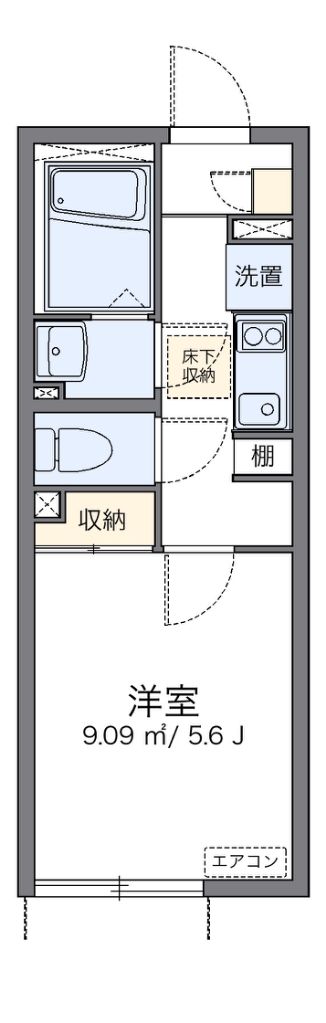 レオネクストＵＢＵＫＡＴＡ 102号室 間取り