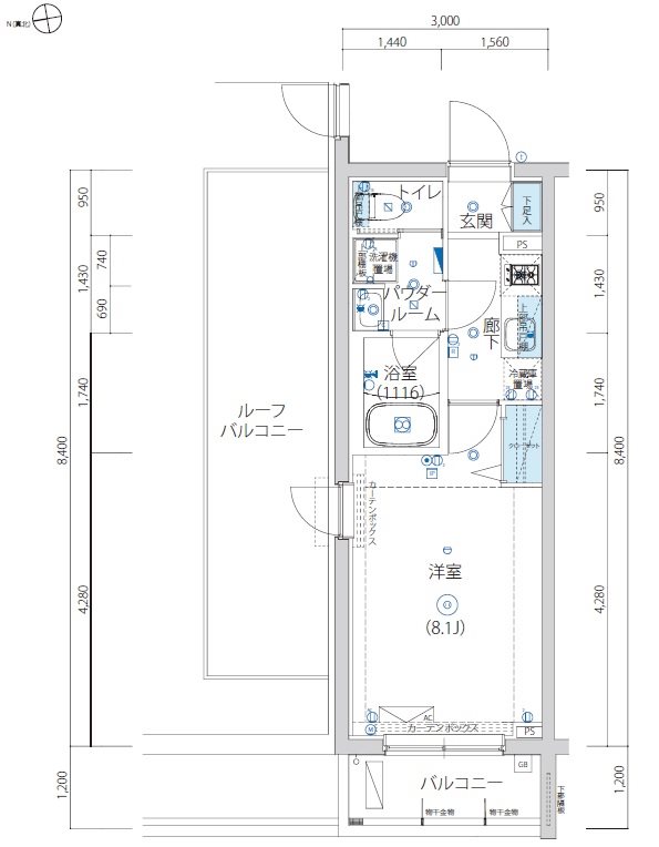 アルテシモブロス 408号室 間取り