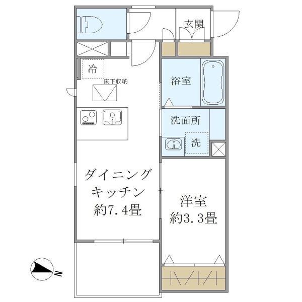 ＫＯＭＦＯＲＴＡ新中野 102号室 間取り